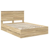 Bed Frame with Drawer Sonoma Oak 150 x 200 cm Engineered Wood
