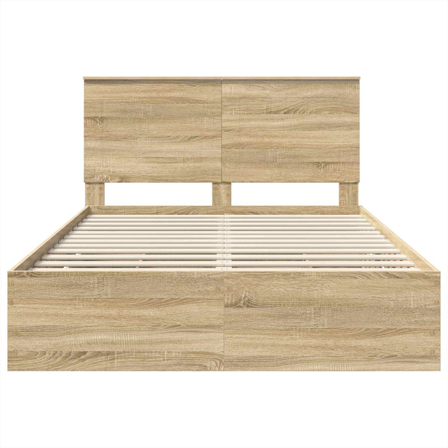 Bed Frame with Drawer Sonoma Oak 150 x 200 cm Engineered Wood