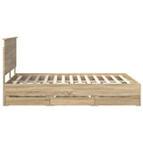 Bed Frame with Drawer Sonoma Oak 150 x 200 cm Engineered Wood - Extra Image