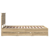 Bed Frame with Drawer Sonoma Oak 135 x 190 cm Engineered Wood - Extra Image