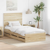 Bed Frame with Drawer Sonoma Oak 90 x 190 cm Engineered Wood