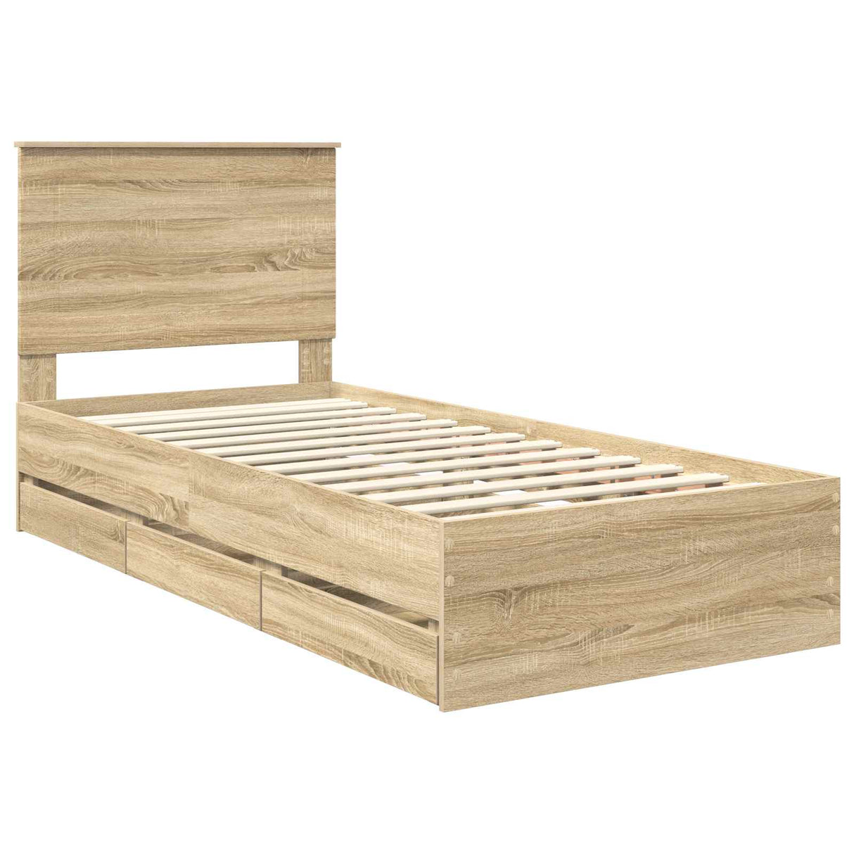 Bed Frame with Drawer Sonoma Oak 90 x 190 cm Engineered Wood