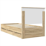 Bed Frame with Drawer Sonoma Oak 90 x 190 cm Engineered Wood - Extra Image