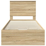 Bed Frame with Drawer Sonoma Oak 90 x 190 cm Engineered Wood - Low Angle