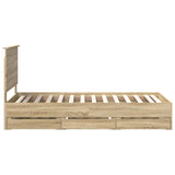 Bed Frame with Drawer Sonoma Oak 90 x 190 cm Engineered Wood - Extra Image