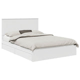 Storage Bed with Headboard White 150 x 200 cm Engineered Wood
