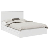 Bed Frame with Drawer Manual White 150 x 200 cm Engineered Wood - Front View
