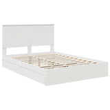 Bed Frame with Drawer Manual White 150 x 200 cm Engineered Wood - Top-Down View