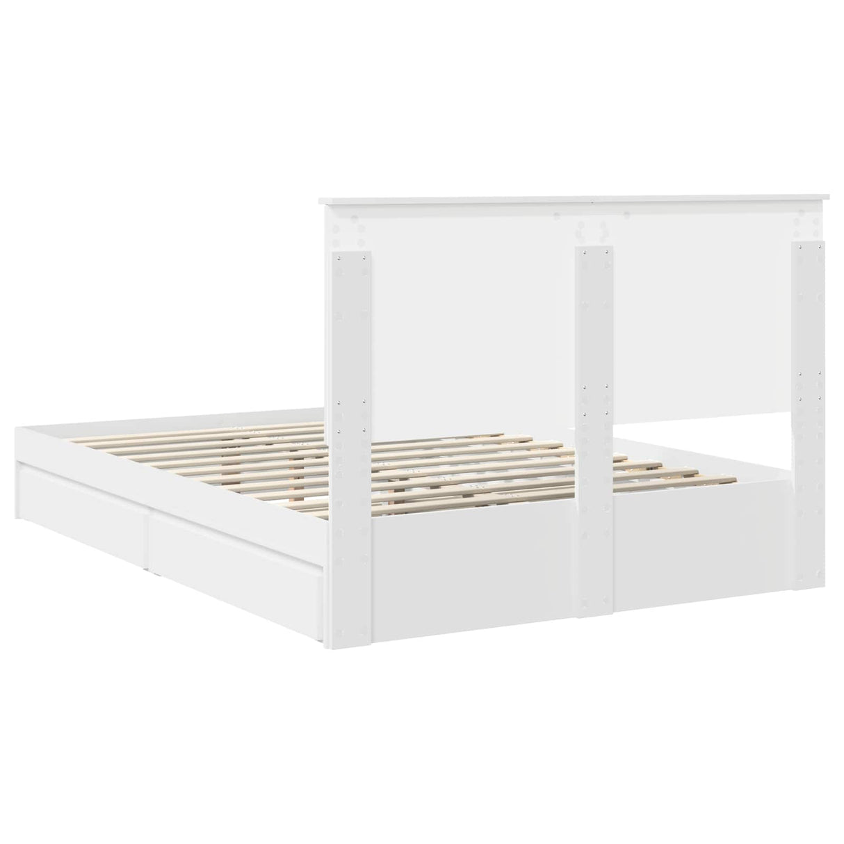 Storage Bed with Drawer White 150 x 200 cm Engineered Wood