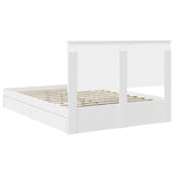Bed Frame with Drawer Manual White 150 x 200 cm Engineered Wood - Extra Image
