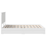 Bed Frame with Drawer Manual White 150 x 200 cm Engineered Wood - Extra Image