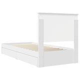 Storage Bed with Headboard White 90 x 190 cm Engineered Wood - Extra Image