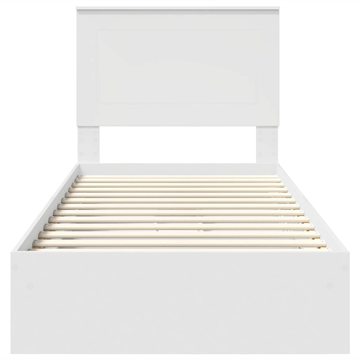 Storage Bed with Headboard White 90 x 190 cm Engineered Wood