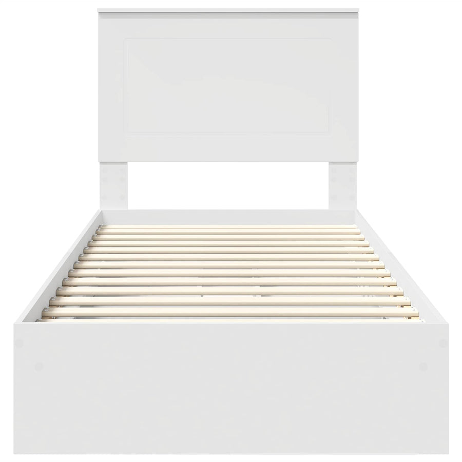Storage Bed White 90 x 190 cm Engineered Wood