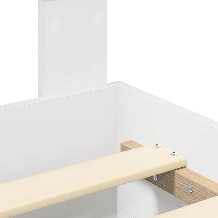 Bed Frame with Drawer White 180 x 200 cm Engineered Wood