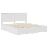 Bed Frame with Headboard White 180 x 200 cm Engineered Wood - Top-Down View