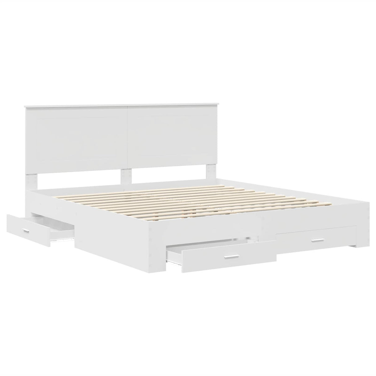 Bed Frame with Headboard White 180 x 200 cm Engineered Wood