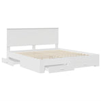 Bed Frame with Drawer White 180 x 200 cm Engineered Wood