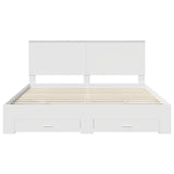 Bed Frame with Headboard White 180 x 200 cm Engineered Wood