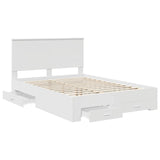 Bed Frame with Headboard White 150 x 200 cm Engineered Wood