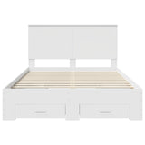 Bed Frame with Headboard White 150 x 200 cm Engineered Wood