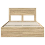 Bed Frame with Drawer Sonoma Oak 150 x 200 cm Engineered Wood - Low Angle