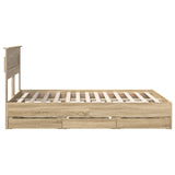 Bed Frame with Drawer Sonoma Oak 150 x 200 cm Engineered Wood - Extra Image