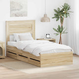 Bed Frame with Drawer Sonoma Oak 90 x 190 cm Engineered Wood