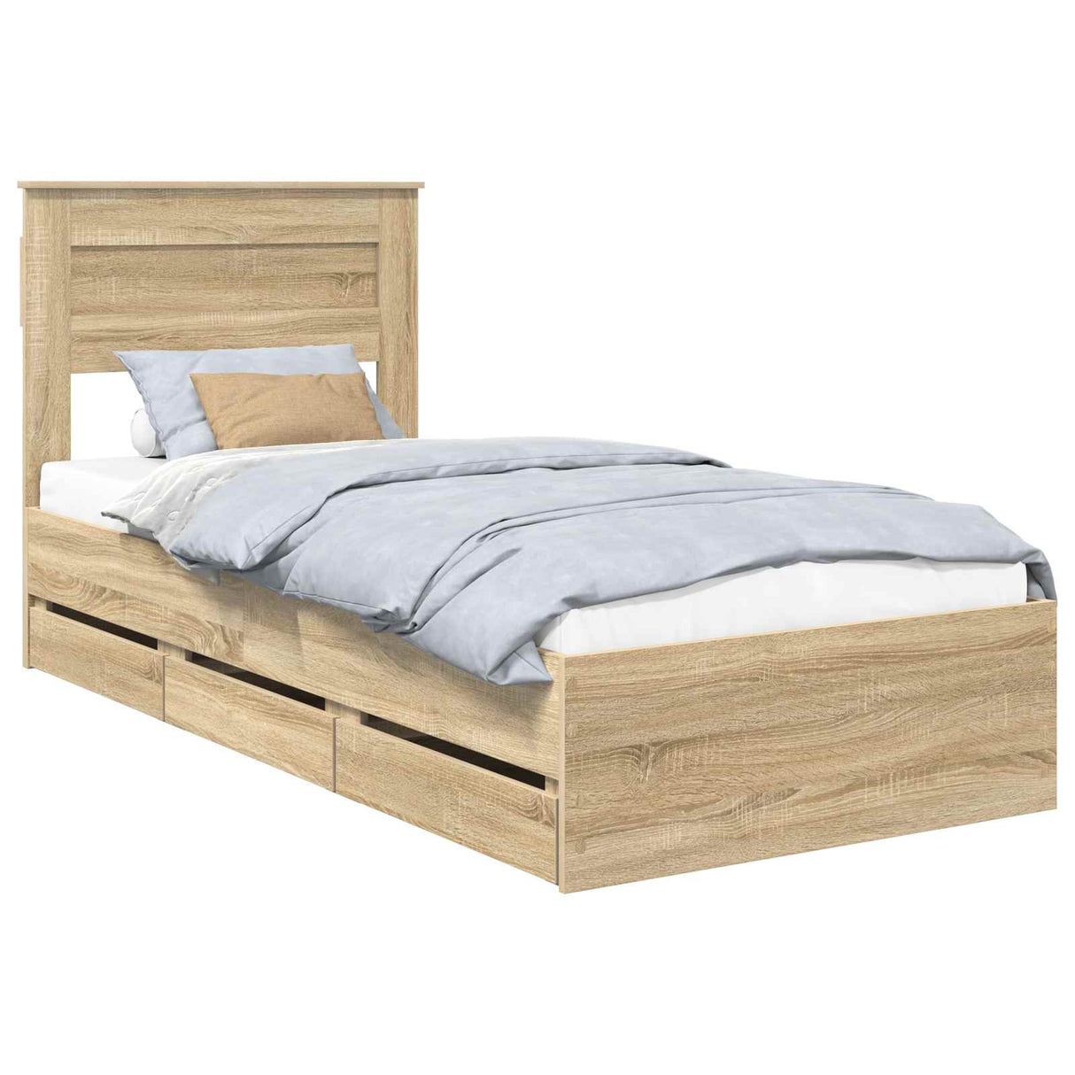 Bed Frame with Drawer Sonoma Oak 90 x 190 cm Engineered Wood