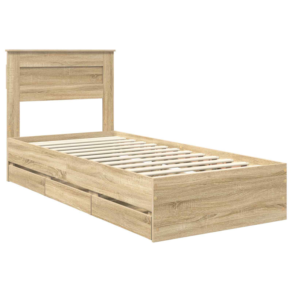 Bed Frame with Drawer Sonoma Oak 90 x 190 cm Engineered Wood