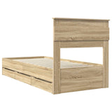 Bed Frame with Drawer Sonoma Oak 90 x 190 cm Engineered Wood - Extra Image