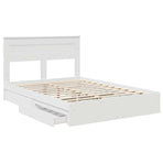 Storage Bed with Drawer White 150 x 200 cm Engineered Wood
