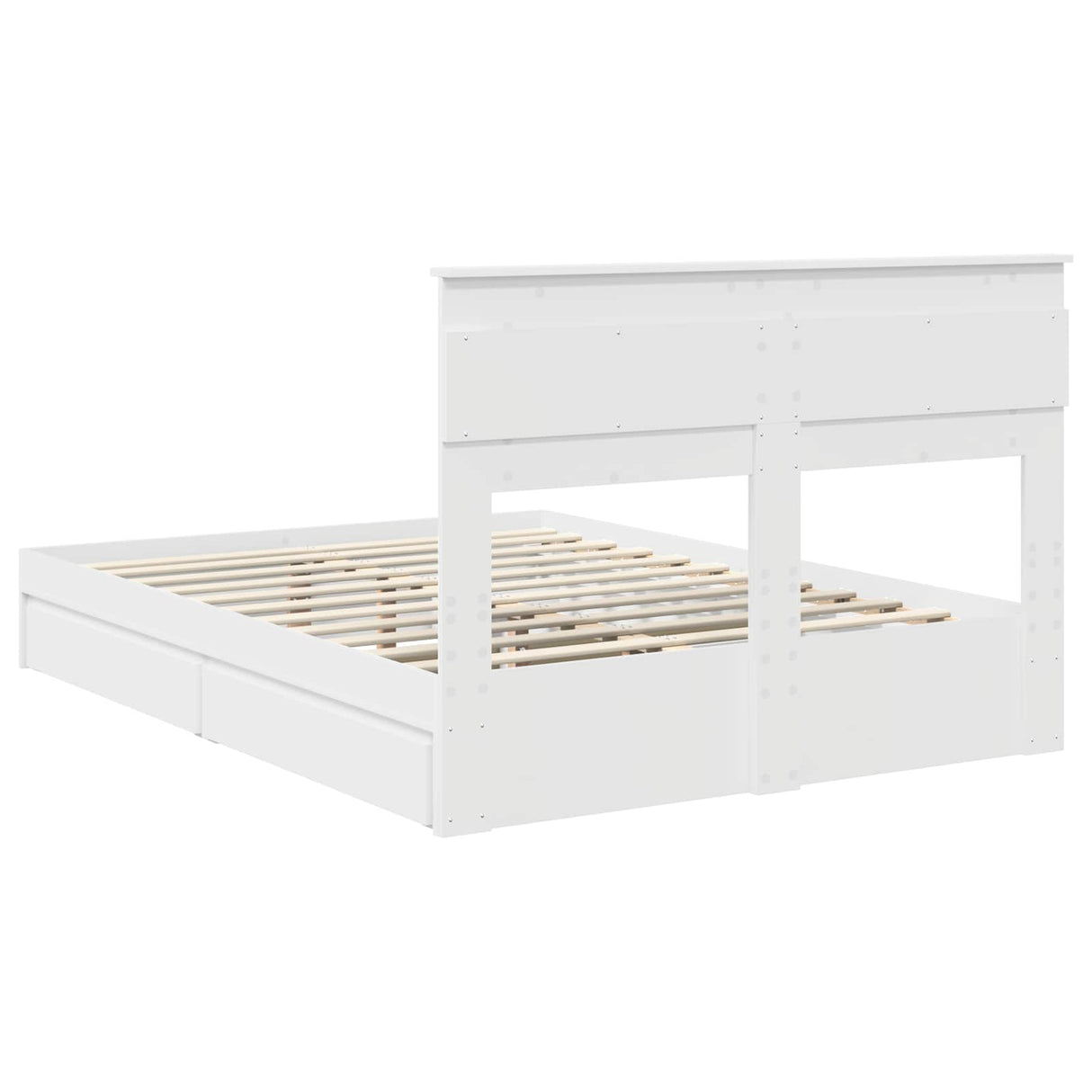 Storage Bed with Headboard White 150 x 200 cm Engineered Wood