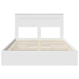 Storage Bed with Headboard White 150 x 200 cm Engineered Wood
