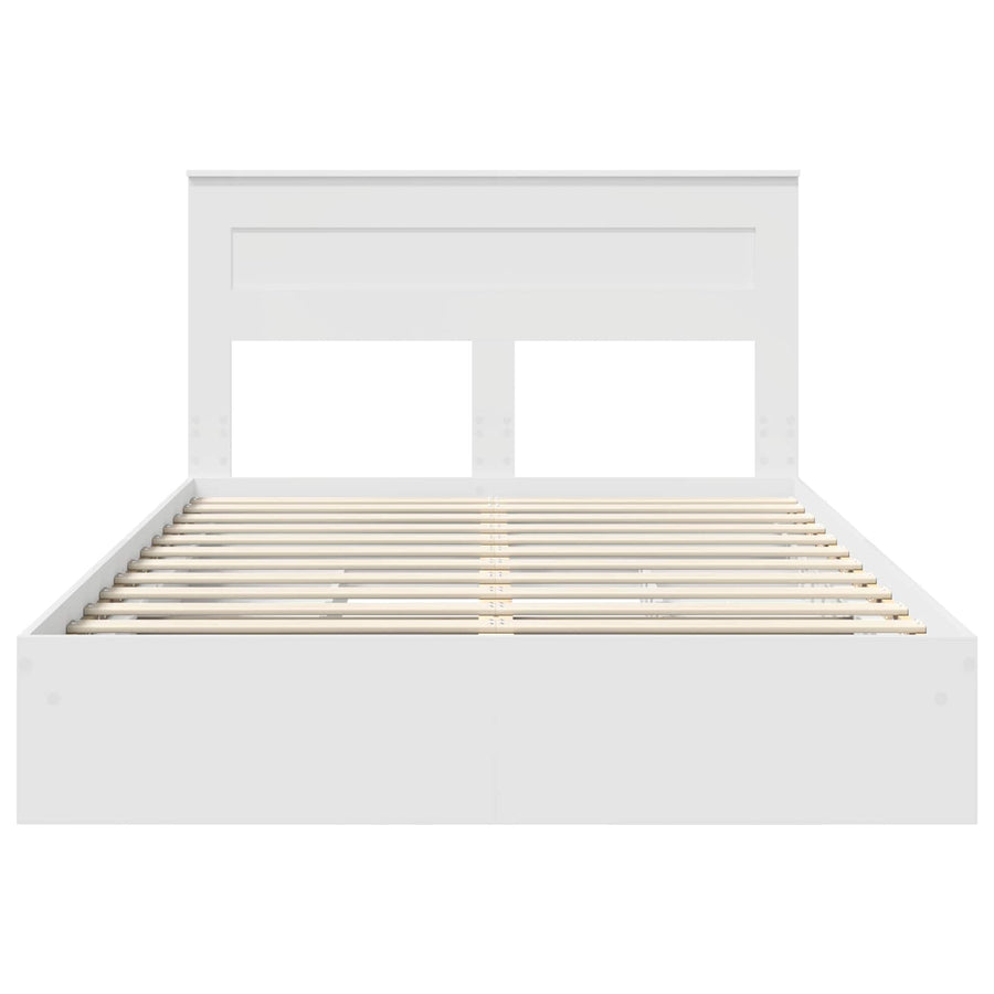 Storage Bed with Drawer White 150 x 200 cm Engineered Wood