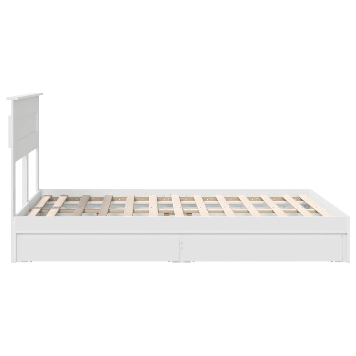 Storage Bed with Headboard White 150 x 200 cm Engineered Wood