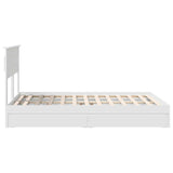 Storage Bed with Headboard White 150 x 200 cm Engineered Wood - Extra Image