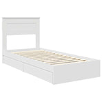 Storage Bed with Drawer White 90 x 190 cm Engineered Wood
