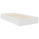 Storage Bed with Headboard White 90 x 190 cm Engineered Wood