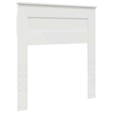 Storage Bed with Headboard White 90 x 190 cm Engineered Wood - Close-Up Angle