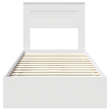 Storage Bed with Headboard White 90 x 190 cm Engineered Wood - Low Angle