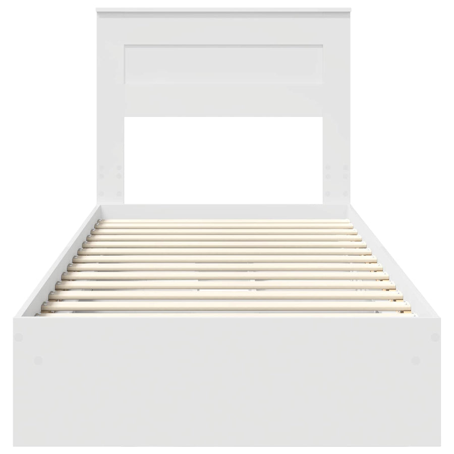 Storage Bed with Drawer White 90 x 190 cm Engineered Wood