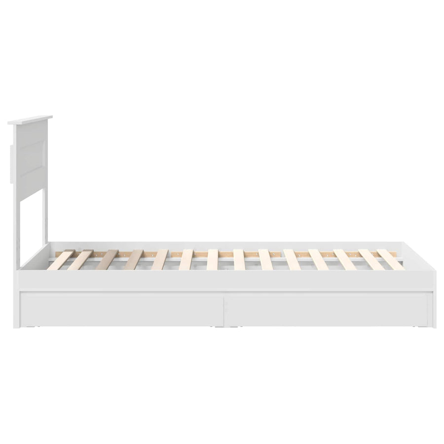Storage Bed with Drawer White 90 x 190 cm Engineered Wood