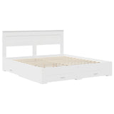 Bed Frame with Headboard White 180 x 200 cm Engineered Wood