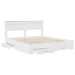 Bed Frame with Drawer White 180 x 200 cm Engineered Wood