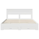 Bed Frame with Headboard White 180 x 200 cm Engineered Wood