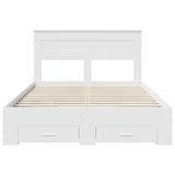 Bed Frame with Headboard White 150 x 200 cm Engineered Wood