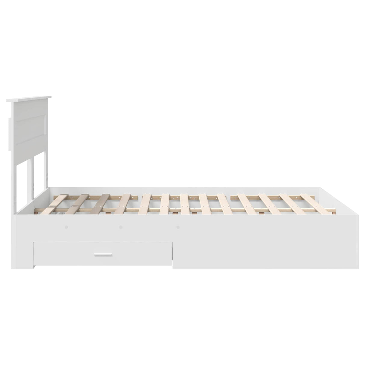 Bed Frame with Headboard White 150 x 200 cm Engineered Wood