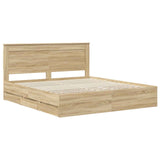 Bed Frame with Drawer Sonoma Oak 180 x 200 cm Engineered Wood