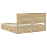 Bed Frame with Drawer Sonoma Oak 180 x 200 cm Engineered Wood